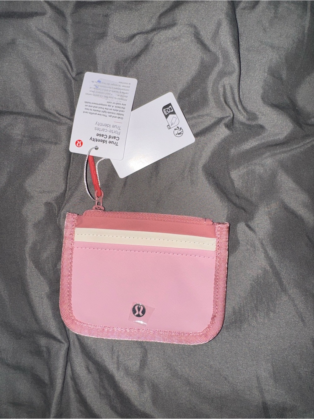 lululemon athletica Pink and Cream Zip Card Pouch